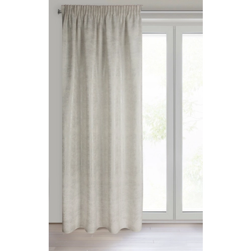 Záves 140x280 cm polyesterový prírodný so strieborným leskom na riasiacu pásku BLANKA