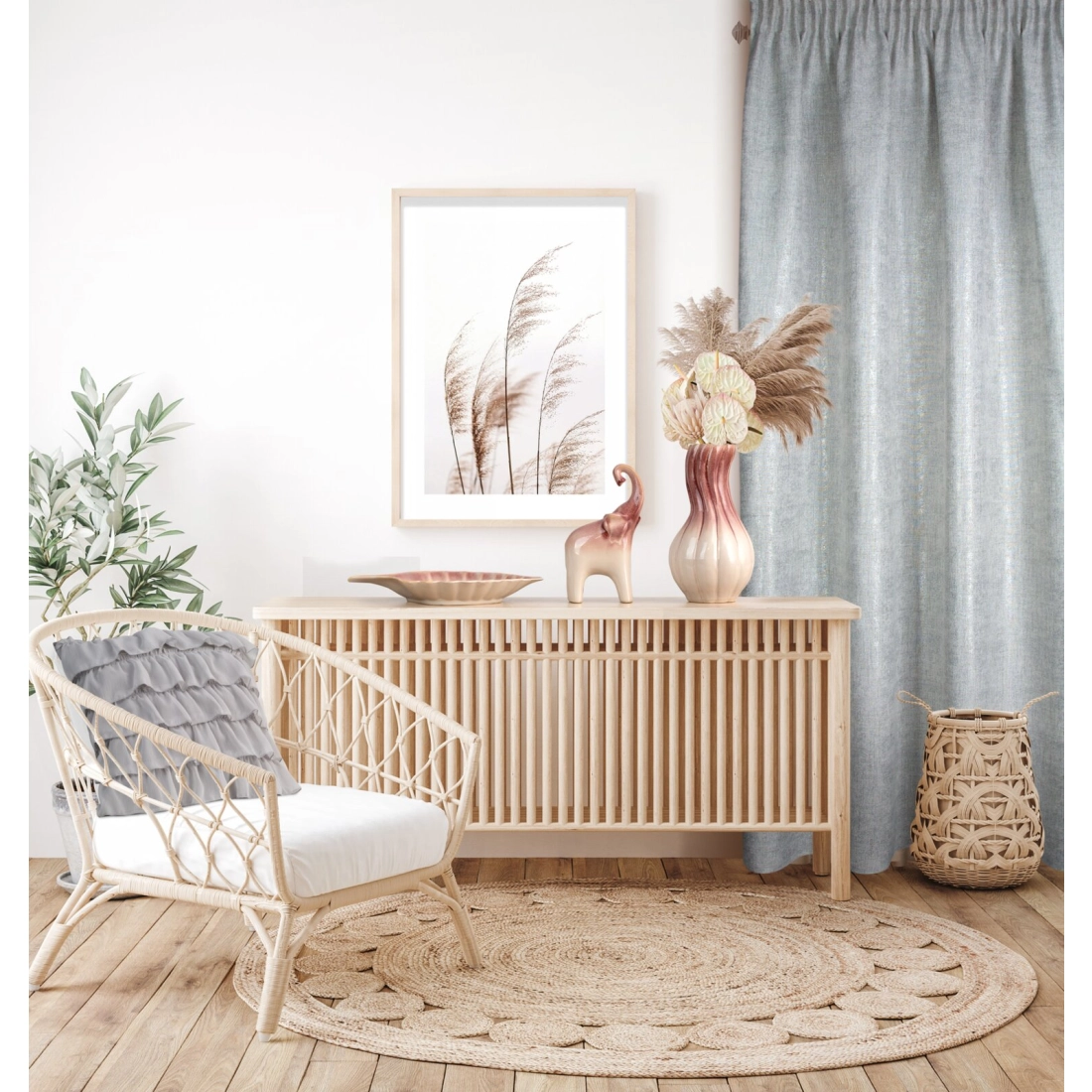 Záves 140x280 cm polyesterový strieborný na riasiacu pásku BLANKA