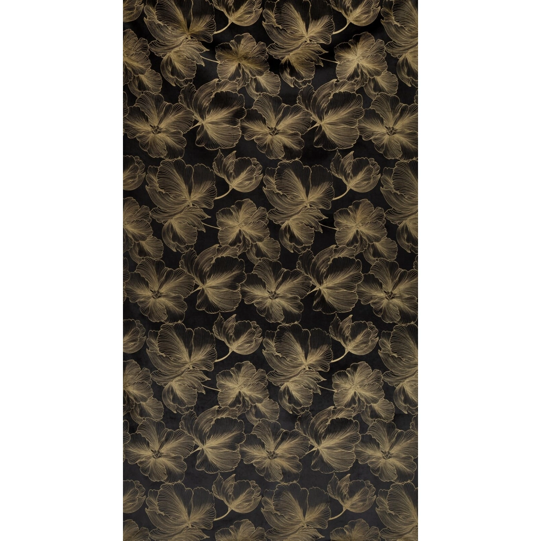 Záves 140x300 cm velúrový čierny zlatistý na riasiacu pásku STELLA