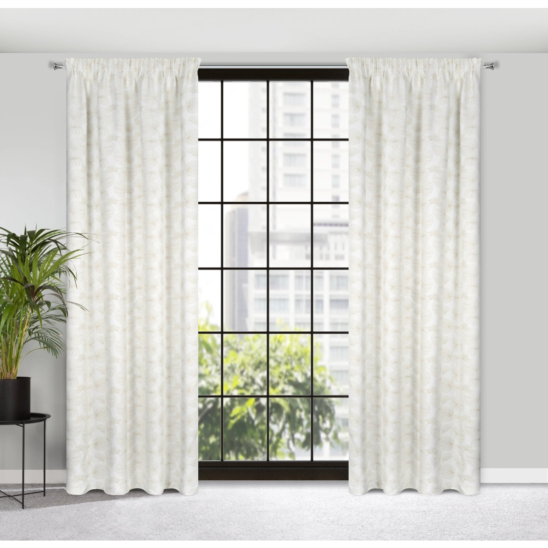 Záves 140x300 cm zaciemňujúci bielo zlatý na riasiacu pásku MARIGOLD