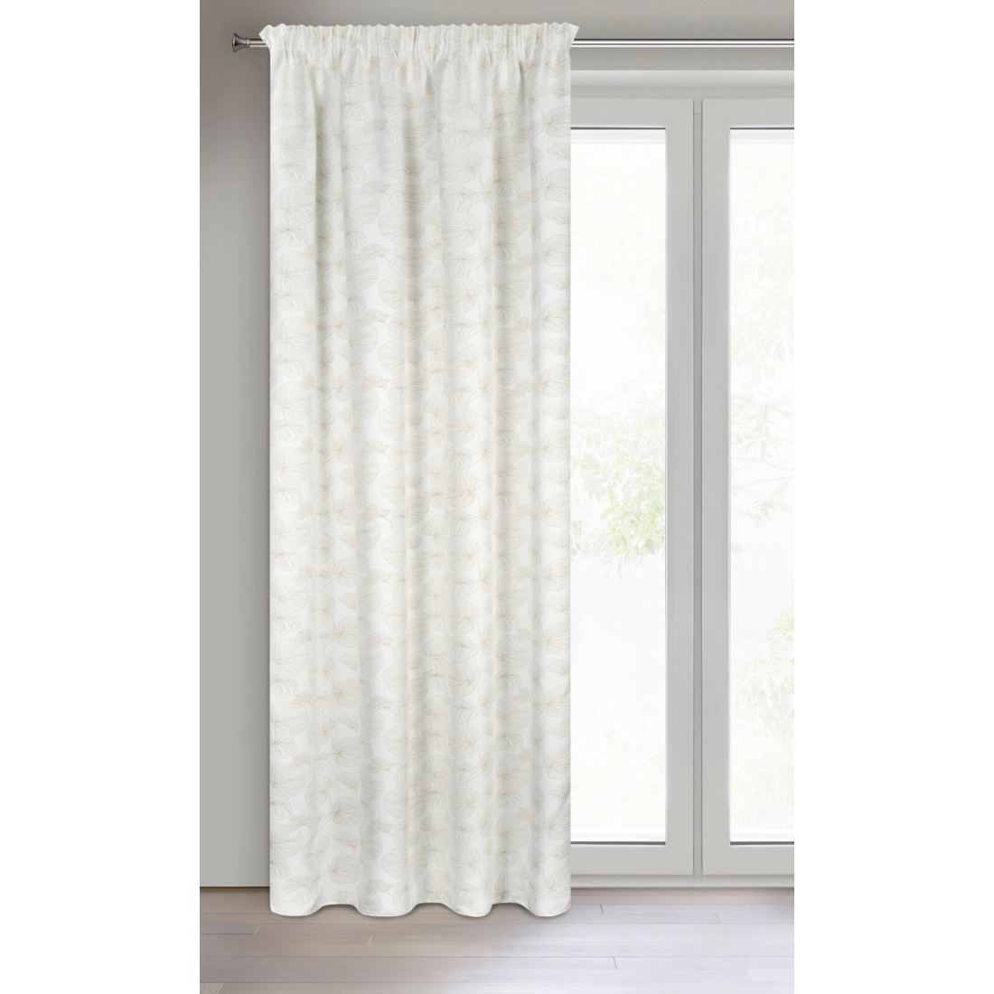 Záves 140x300 cm zaciemňujúci bielo zlatý na riasiacu pásku MARIGOLD