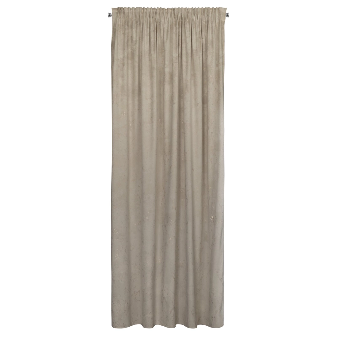 Závěs 140x300 cm sametový béžový se zlatým vzorem na řasicí pásku NADIA