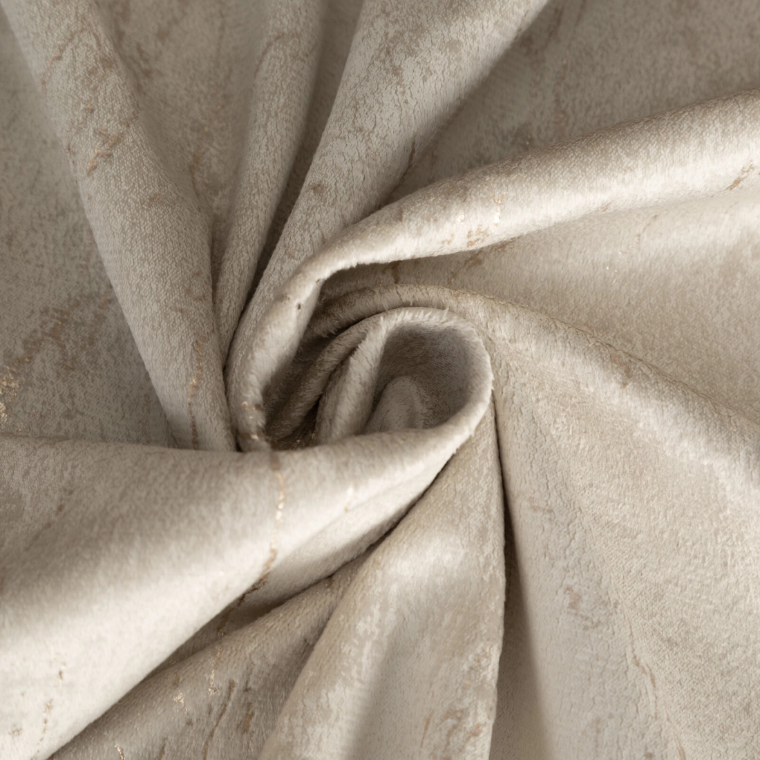 Závěs 140x300 cm sametový béžový se zlatým vzorem na řasicí pásku NADIA