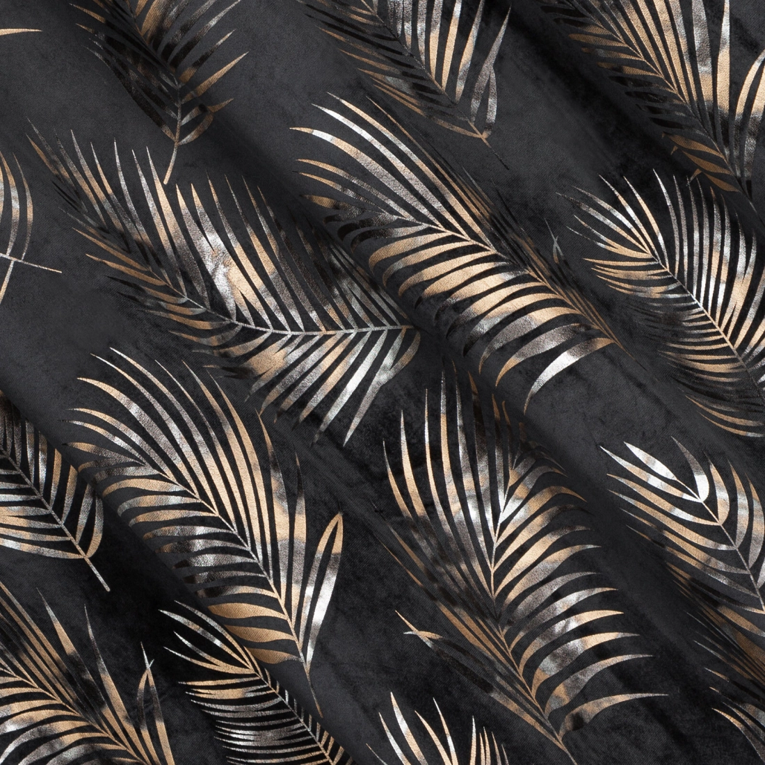 Záves 140x300 cm zamatový čierny, šampanský na riasiacu pásku GLORIA