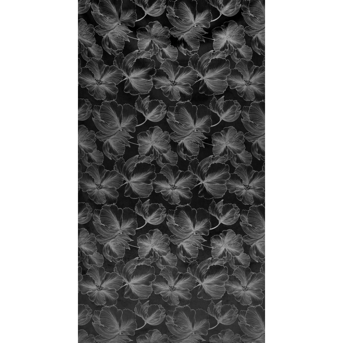 Záves 140x300 cm zamatový čierny strieborný na riasiacu pásku STELLA