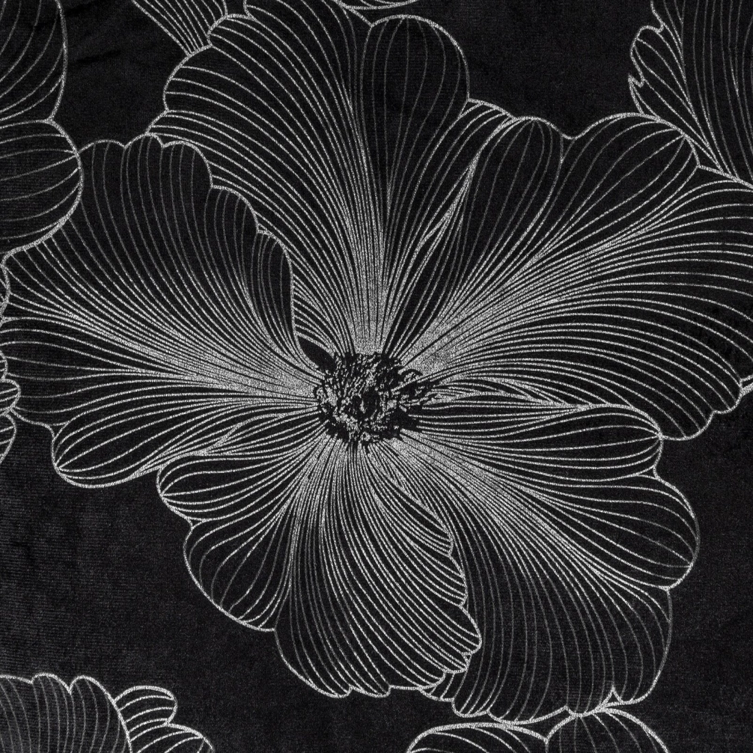 Záves 140x300 cm zamatový čierny strieborný na riasiacu pásku STELLA