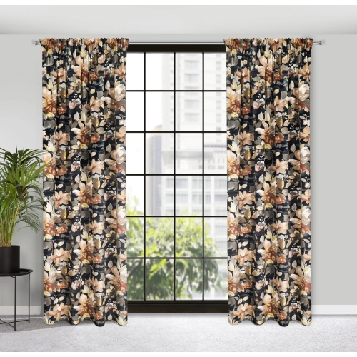 Záves 140x300 cm zamatový grafitový béžový na riasiacu pásku BETTY