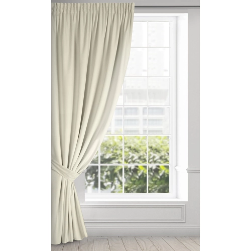 Záves 140x300 cm zamatový krémový na riasiacu pásku ANTARA