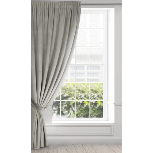 Sametový závěs 140x300 cm popelavý na řasicí pásku ANTARA