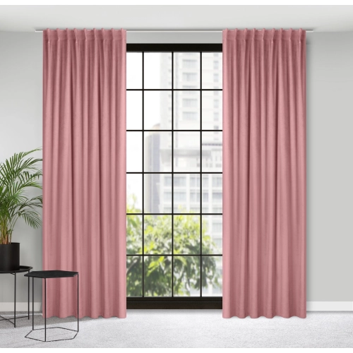 Záves 140x300 cm zamatový ružový na riasiacu pásku MADLEN