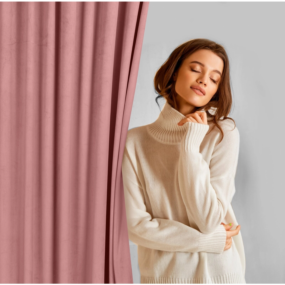 Záves 140x300 cm zamatový ružový na riasiacu pásku MADLEN