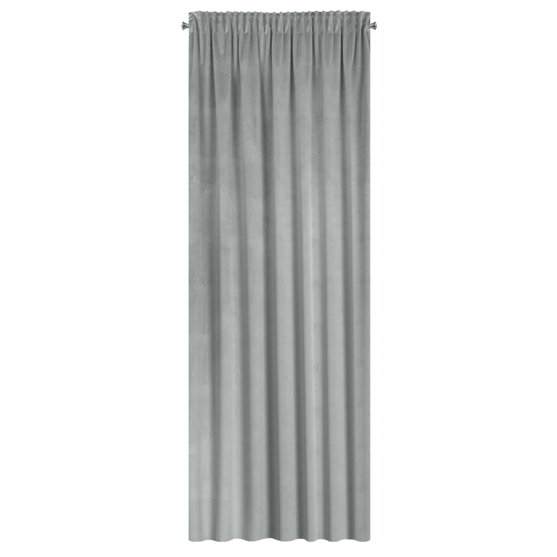 Závěs 140x300 cm sametový světle šedý na řasící pásku ANTARA