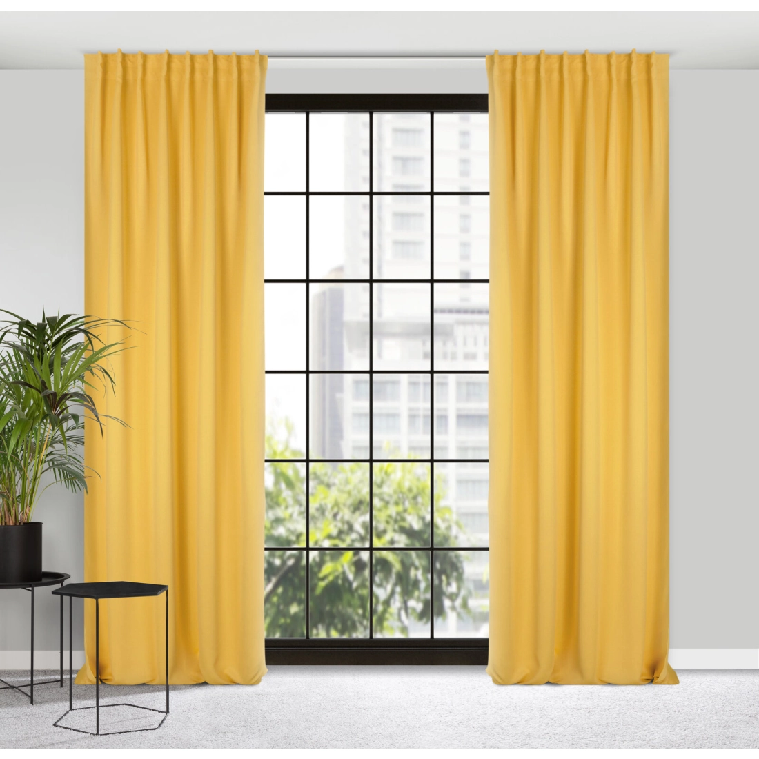 Záves 140x300 cm zatemňujúci horčicový na riasiacu pásku MILAN