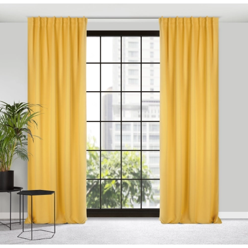 Záves 140x300 cm zatemňujúci horčicový na riasiacu pásku MILAN