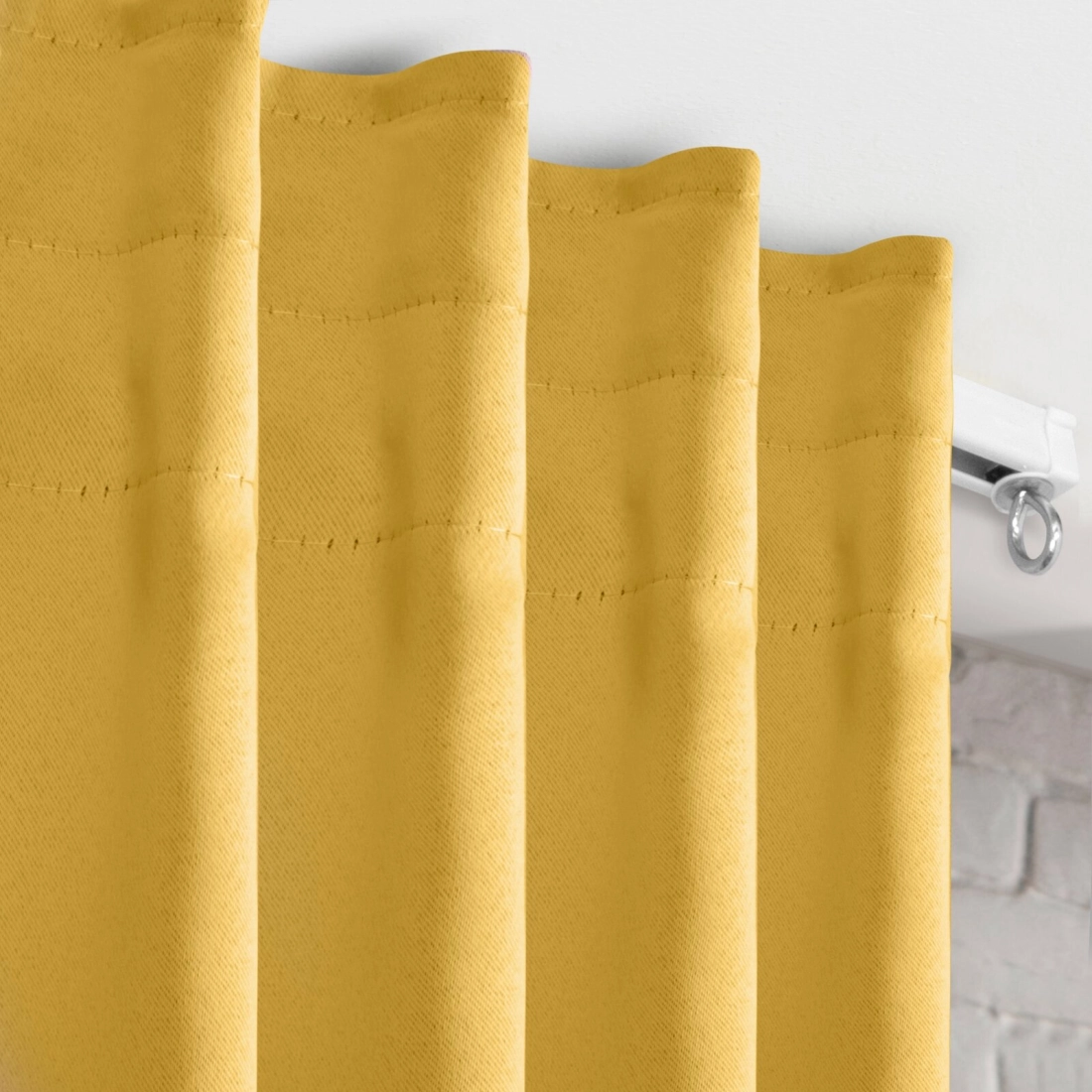 Záves 140x300 cm zatemňujúci horčicový na riasiacu pásku MILAN