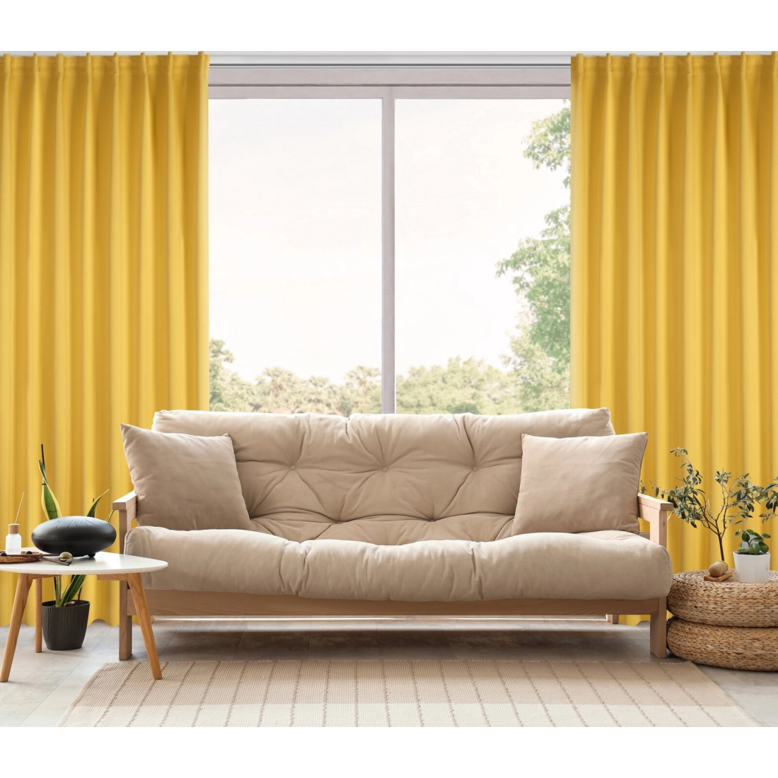 Záves 140x300 cm zatemňujúci horčicový na riasiacu pásku MILAN