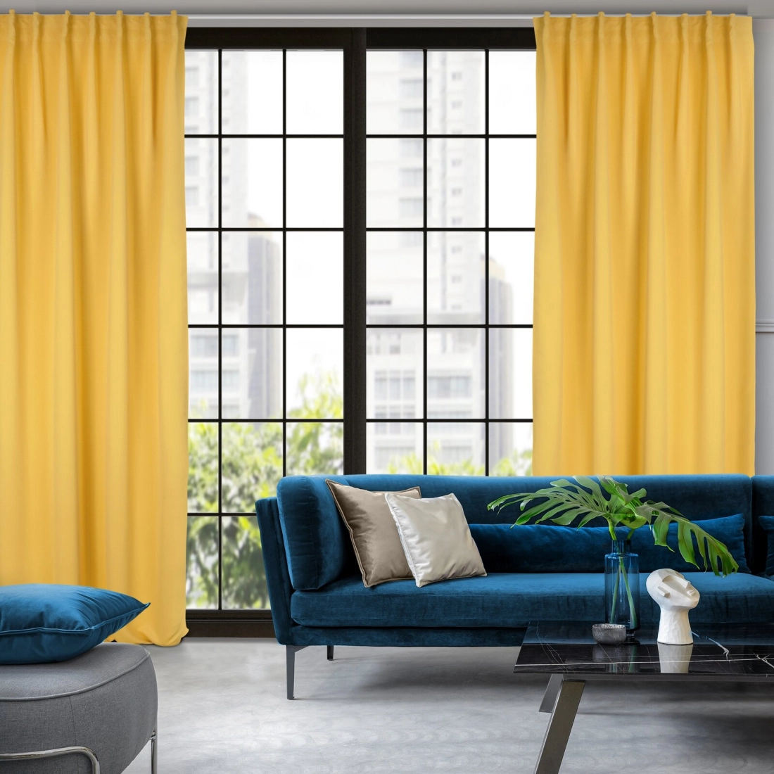 Záves 140x300 cm zatemňujúci horčicový na riasiacu pásku MILAN