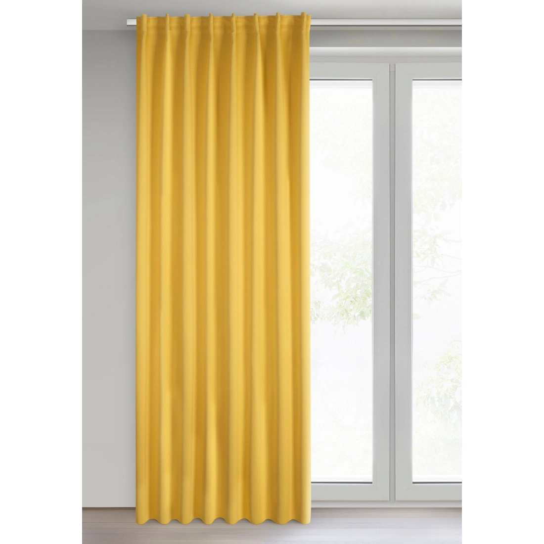 Záves 140x300 cm zatemňujúci horčicový na riasiacu pásku MILAN