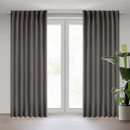 Záves 140x300 cm zatemňujúci sivý na riasiacu pásku MILAN