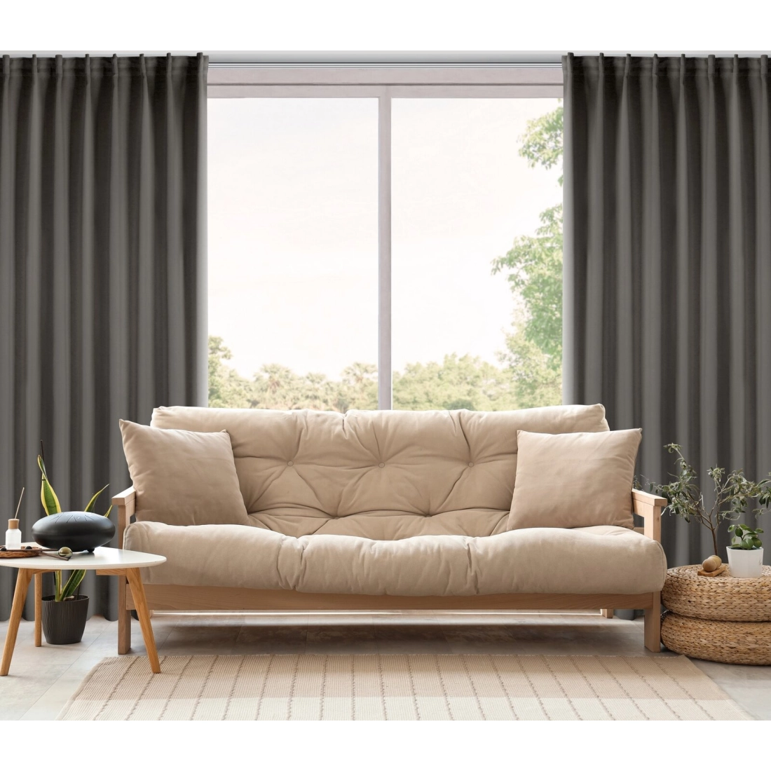 Záves 140x300 cm zatemňujúci sivý na riasiacu pásku MILAN