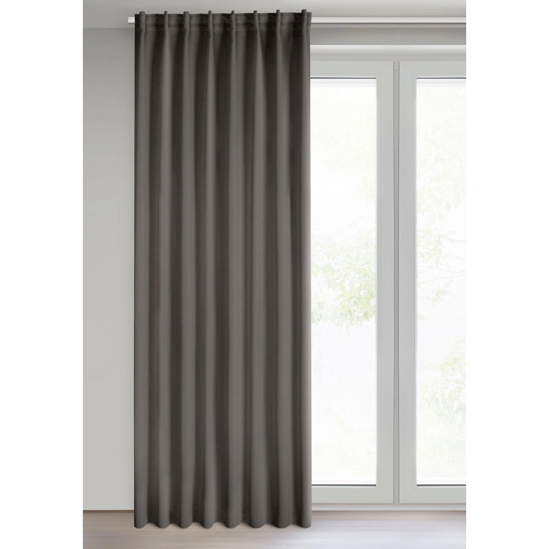 Záves 140x300 cm zatemňujúci sivý na riasiacu pásku MILAN