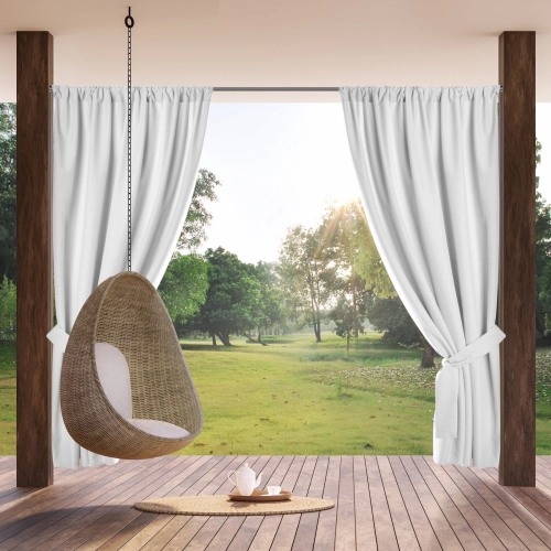 Záves 155x200 cm biely vodoodolný polyester na tunel GARDEN