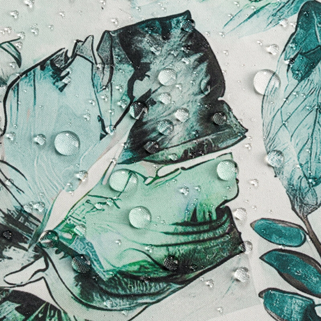 Záves 155x200 cm polyestr vodoodolný bielo-zelený na tunel GARDEN 2