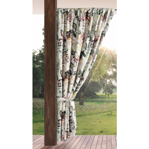 Záves 155x200 cm vodoodolný matný polyester bielo oceľový na tunel GARDEN 2