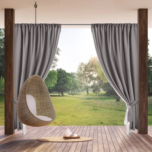 Záves 155x200 cm vodoodolný matný polyester oceľový na tunel GARDEN