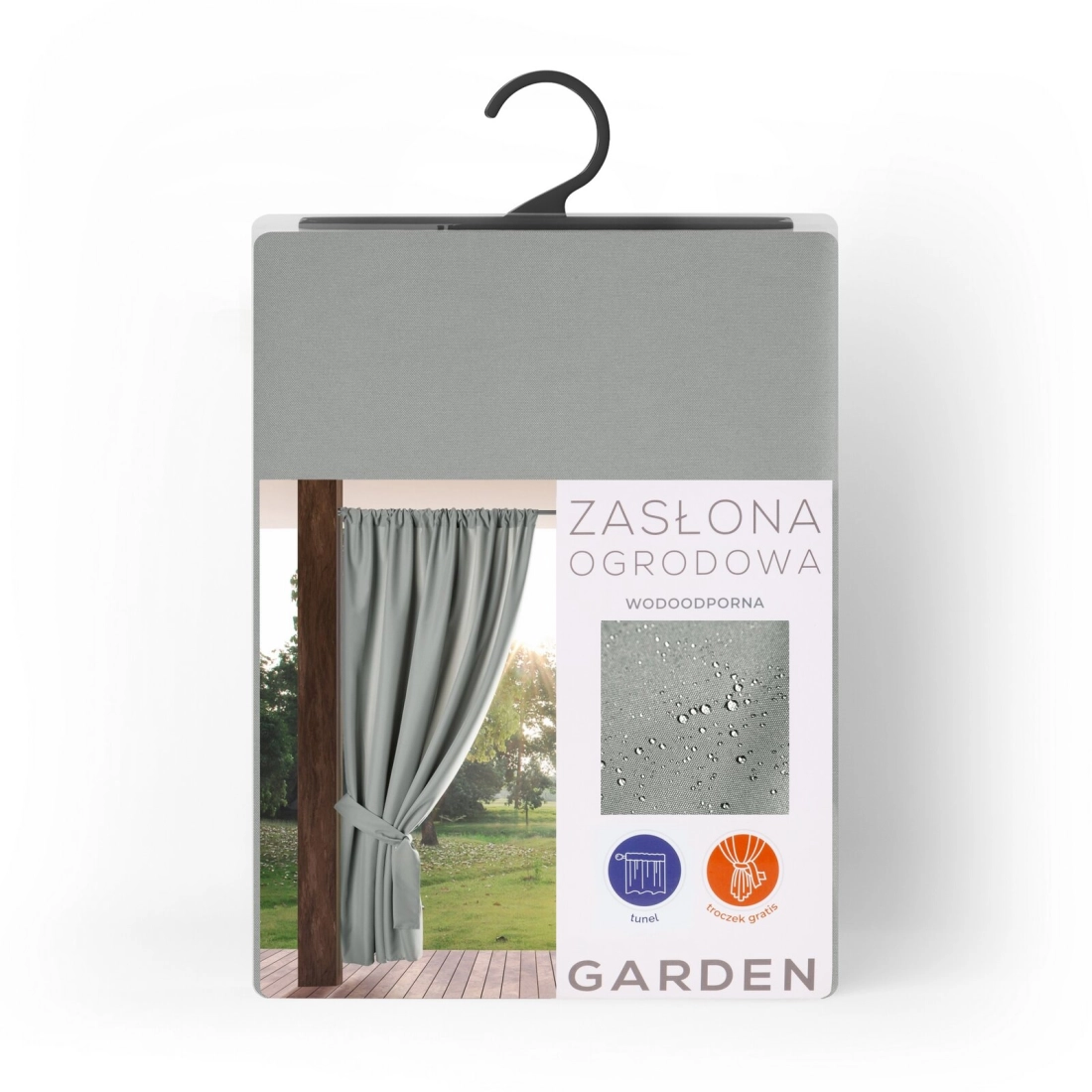 Záves 155x200 cm vodoodolný matný polyester strieborný na tunel GARDEN
