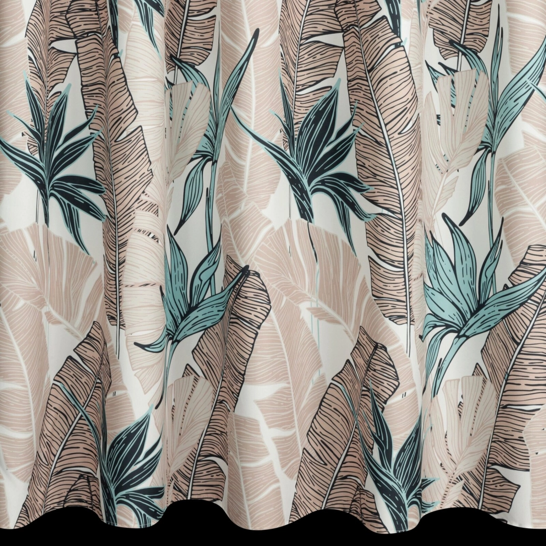 Záves 155x200 cm vodoodolný polyester béžový zelený na traky so suchým zipsom GARDEN