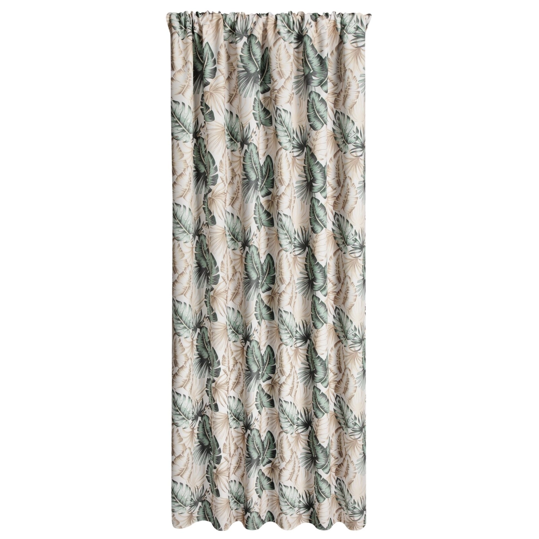 Závěs 155x200 cm voděodolný polyester béžový zelený na tunýlek GARDEN