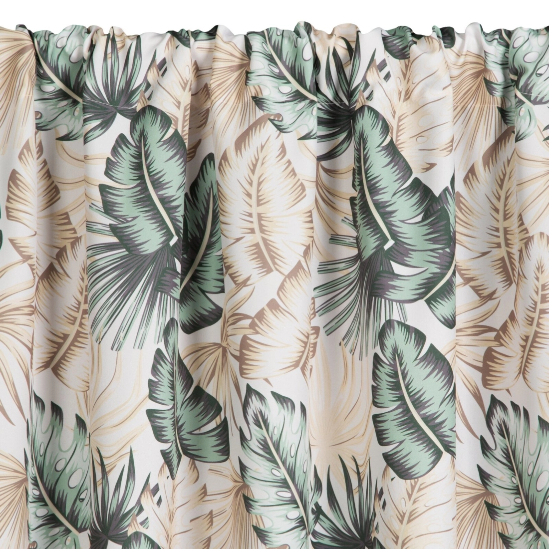 Závěs 155x200 cm voděodolný polyester béžový zelený na tunýlek GARDEN