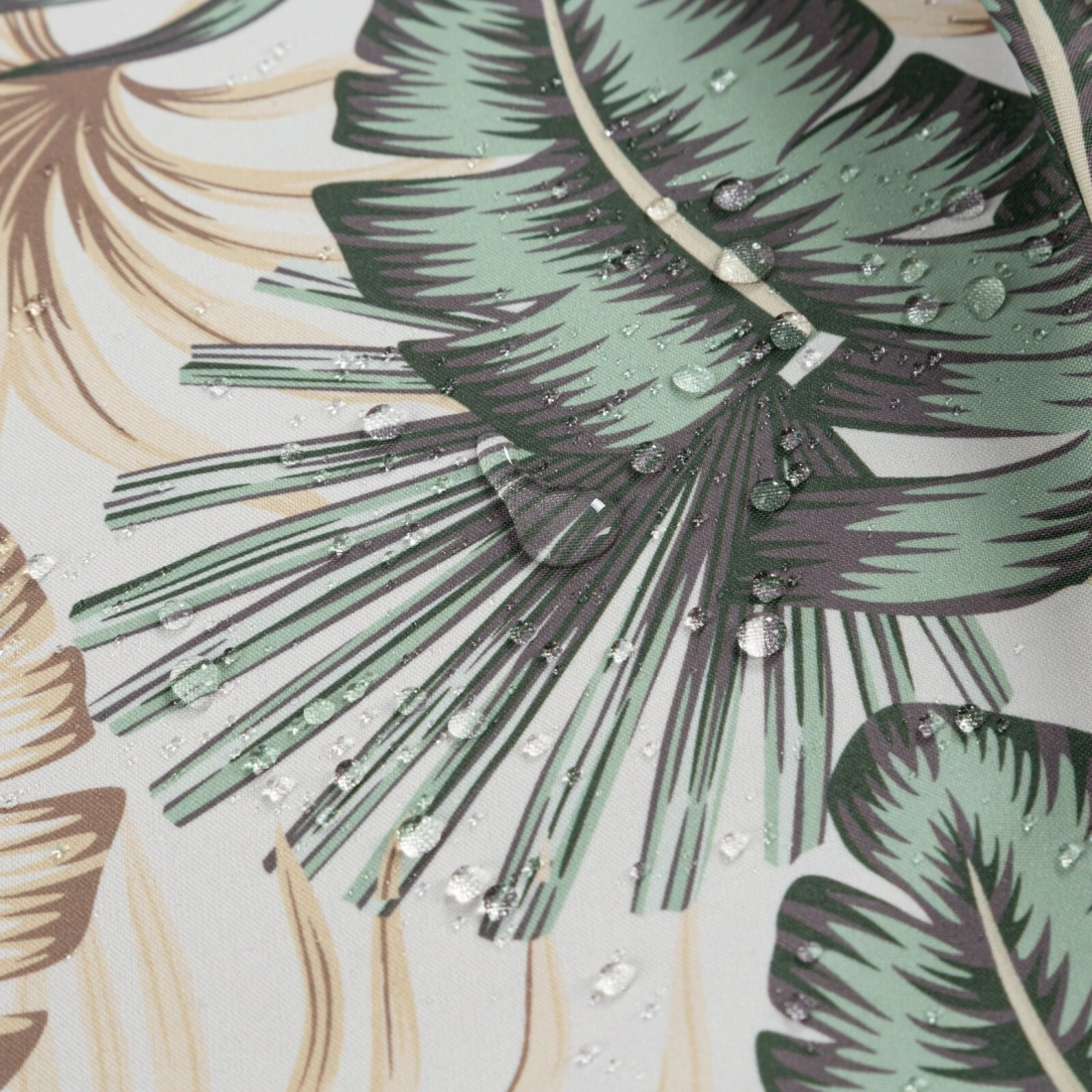 Závěs 155x200 cm voděodolný polyester béžový zelený na tunýlek GARDEN