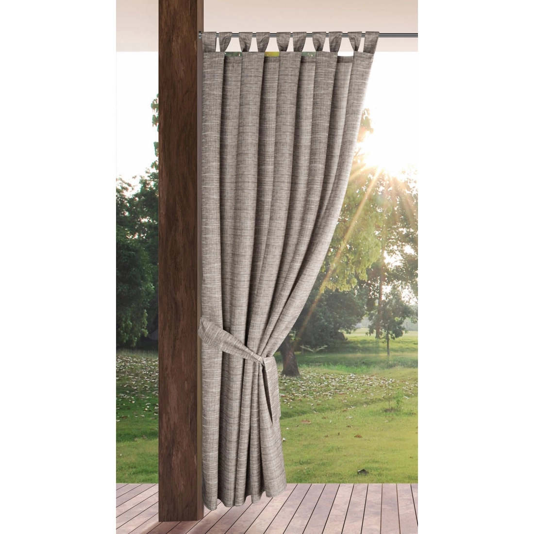 Záves 155x200 cm vodoodolný polyester hnedý krémový GARDEN