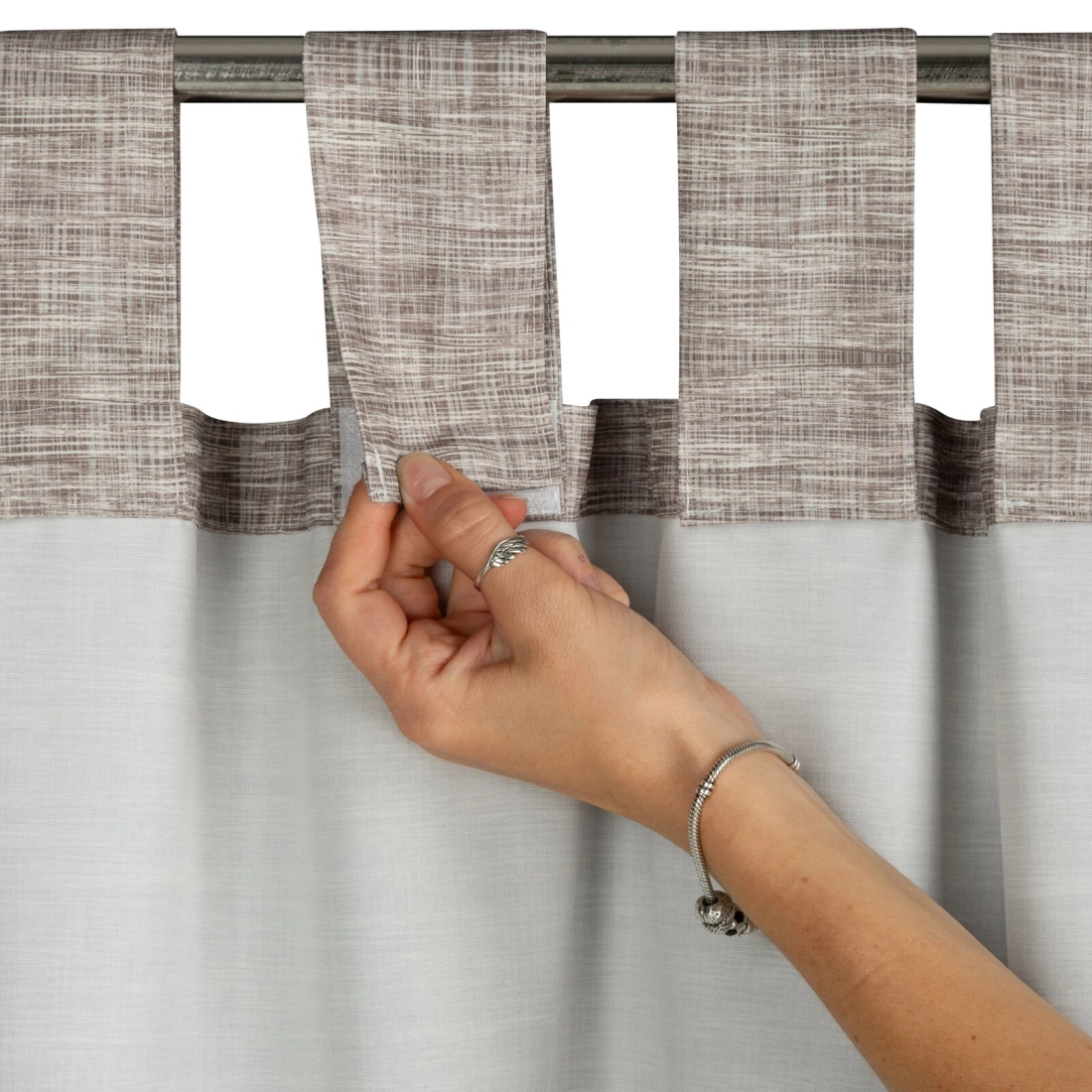 Záves 155x220 cm matný vodoodolný polyester hnedý krémový GARDEN