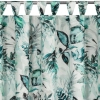 Záves 155x220 cm vodoodolný matný polyester bielo zelený GARDEN 2