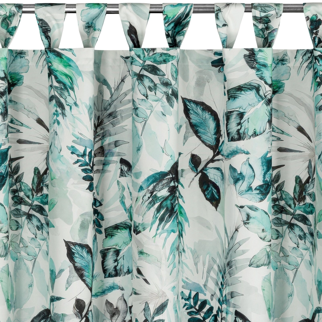 Záves 155x220 cm vodoodolný matný polyester bielo zelený GARDEN 2