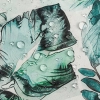 Záves 155x220 cm vodoodolný matný polyester bielo zelený GARDEN 2