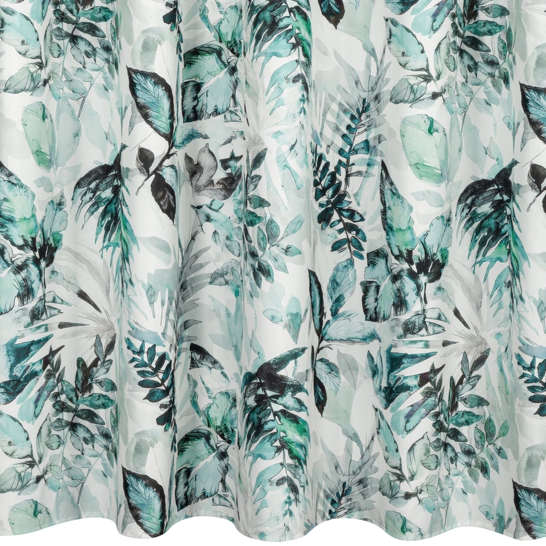 Záves 155x220 cm vodoodolný matný polyester bielo zelený GARDEN 2