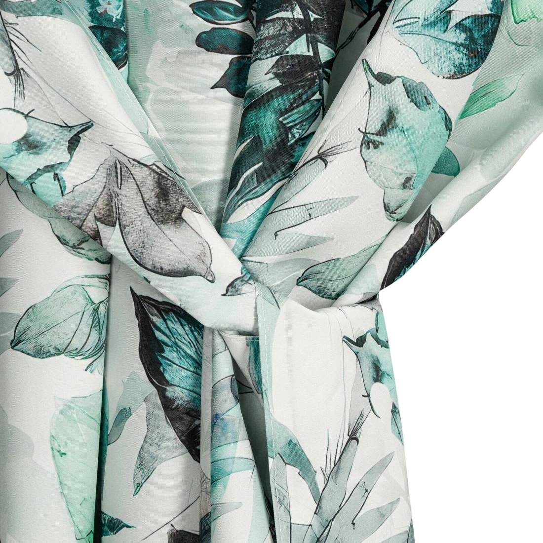 Záves 155x220 cm vodoodolný matný polyester bielo zelený GARDEN 2