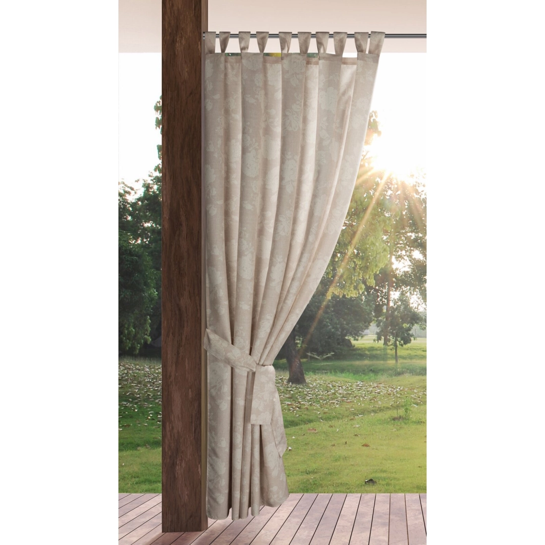 Voděodolný matný závěs 155x220 cm z polyesteru v pudrově krémové barvě GARDEN