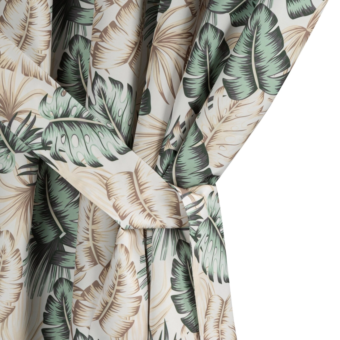 Voděodolná zahradní závěs 155x220 cm z polyesteru béžový zelený GARDEN