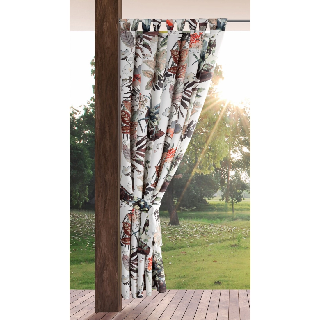 Záves 155x220 cm vodoodolný polyester biely, oranžový GARDEN