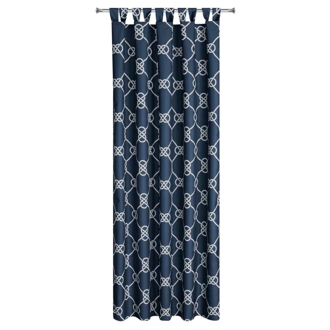 Závěs 155x220 cm voděodolný polyester tmavě modro-bílý GARDEN