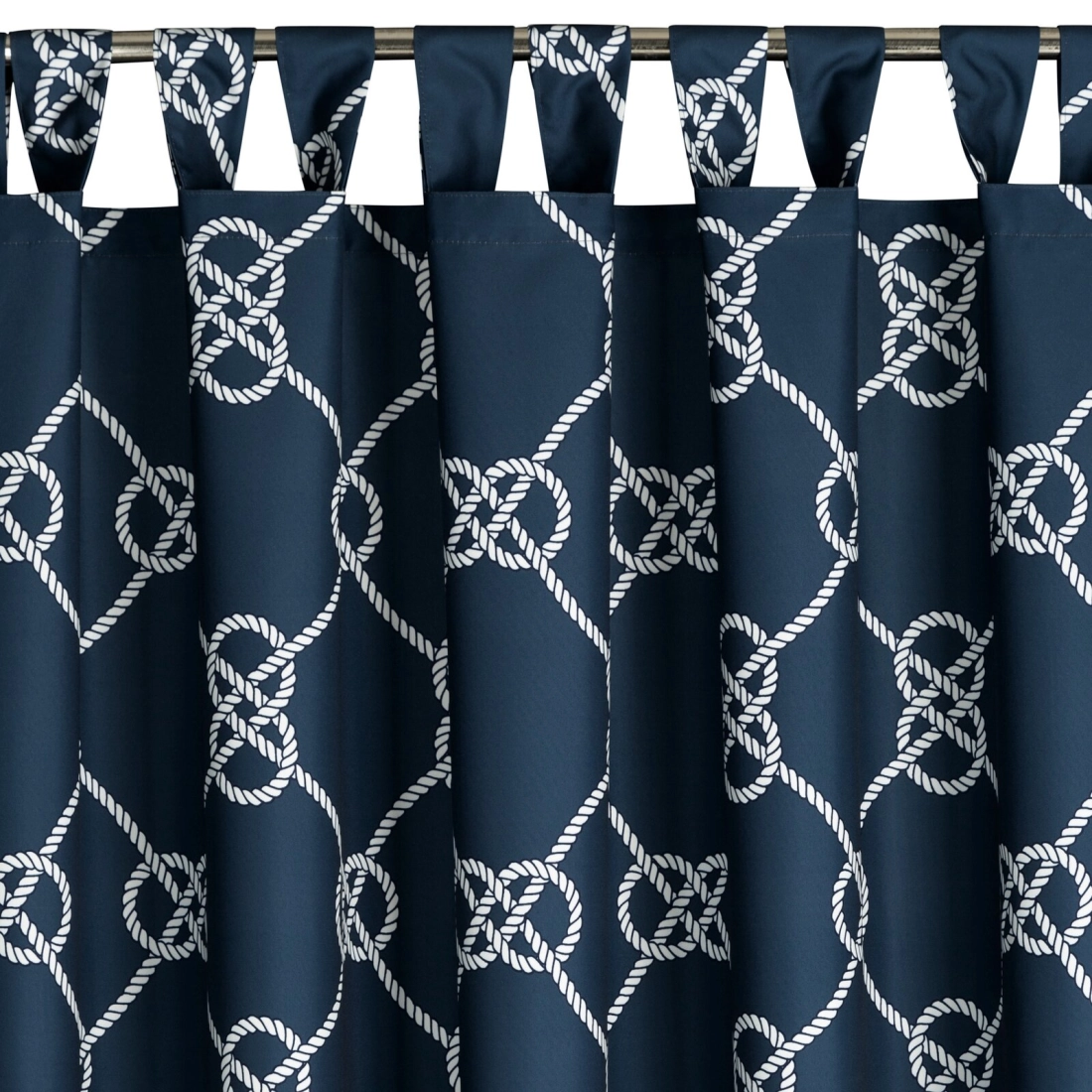 Závěs 155x220 cm voděodolný polyester tmavě modro-bílý GARDEN