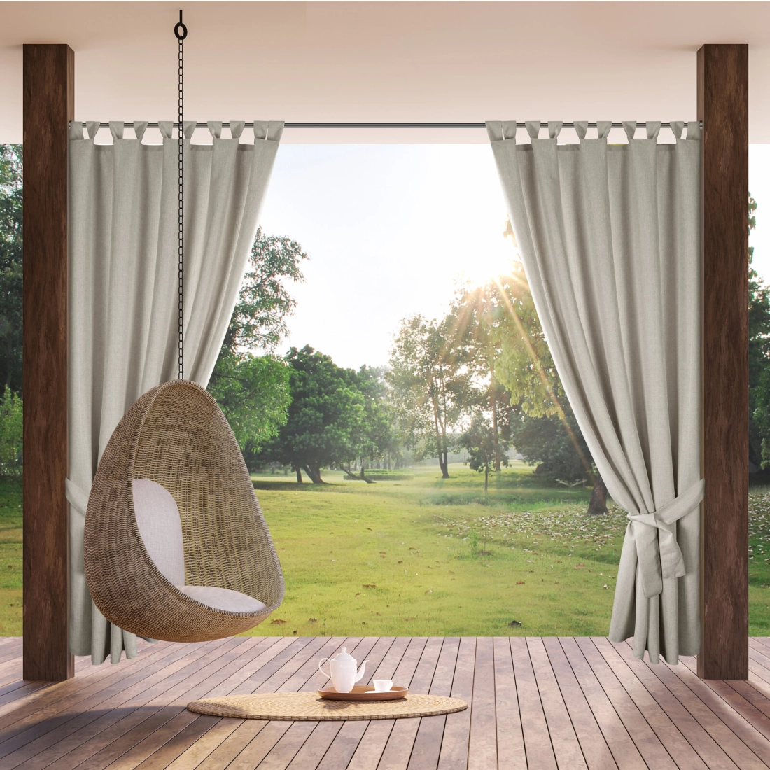 Záves 155x240 cm vodeodolný béžový GARDEN