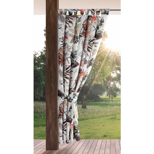 Voděodolná bílá-oranžová záclona 155x240 cm GARDEN