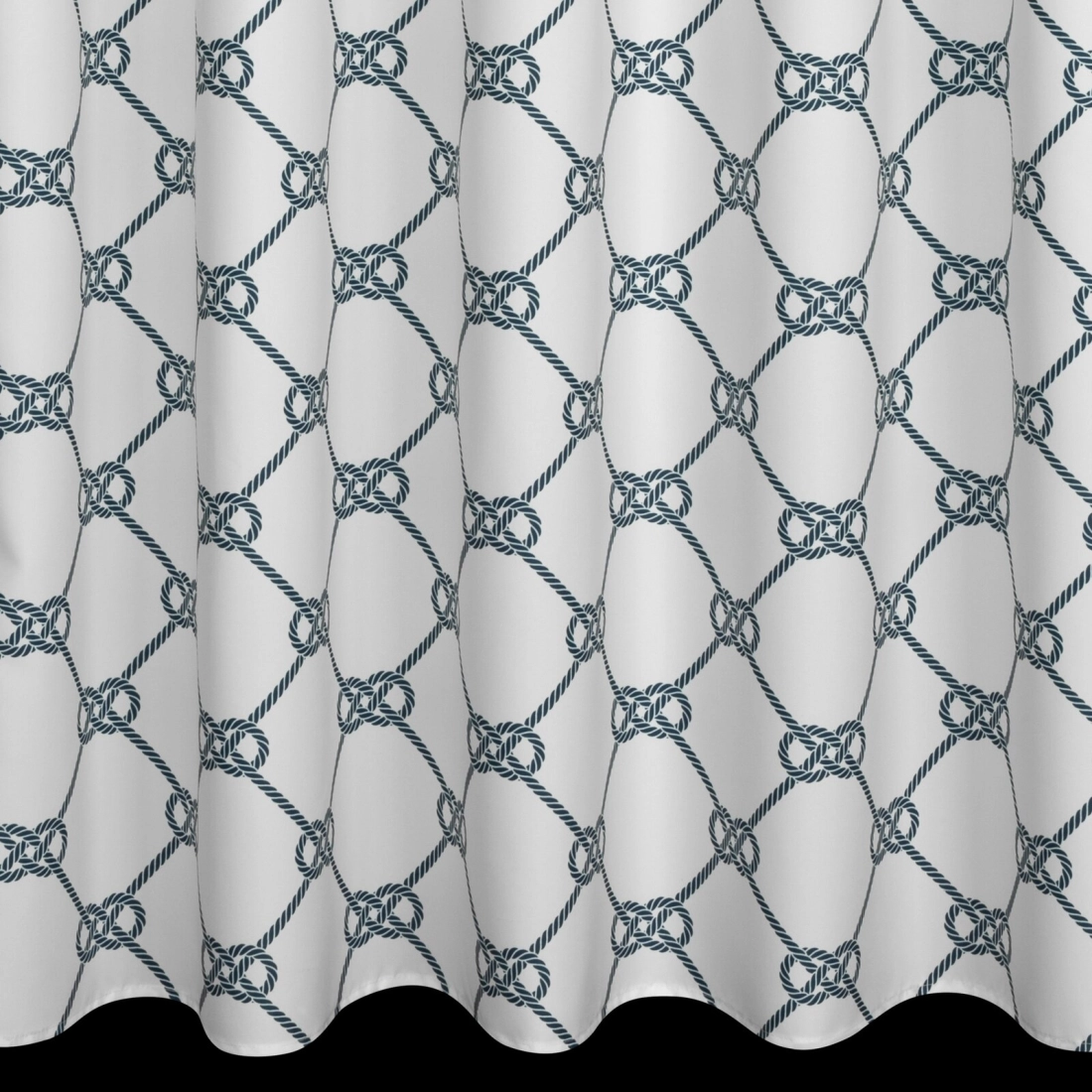 Záves 155x240 cm vodoodolný matný polyester bielo-modrý na pútka na suchý zips GARDEN