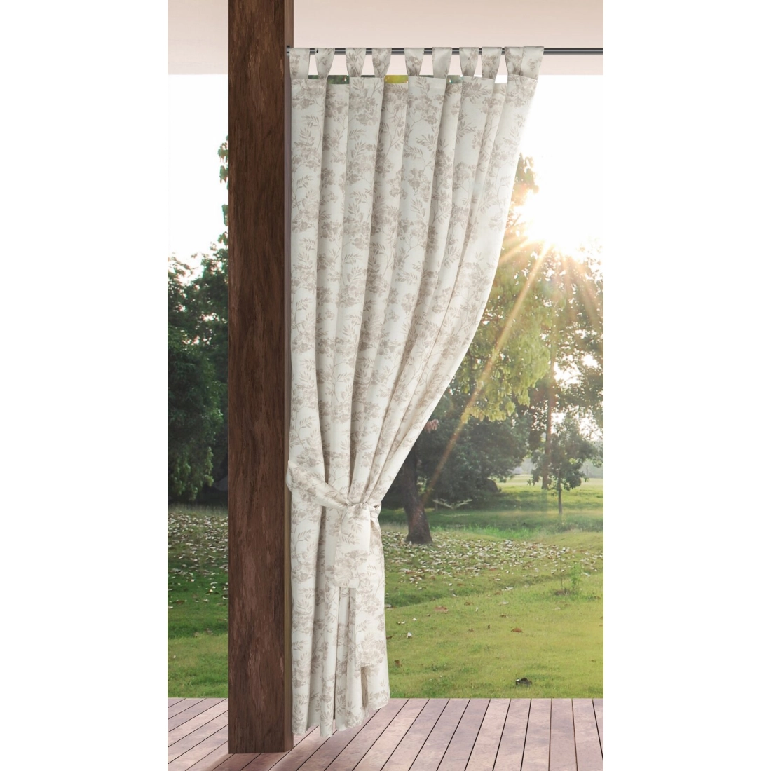 Závěs 155x240 cm voděodolný matný polyester krémově pudrový GARDEN